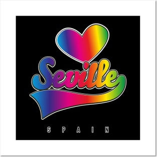 Seville Spain Rainbow logo Posters and Art